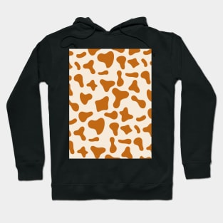 Caramel Dairy Cow Print Pattern on Milk Background Hoodie